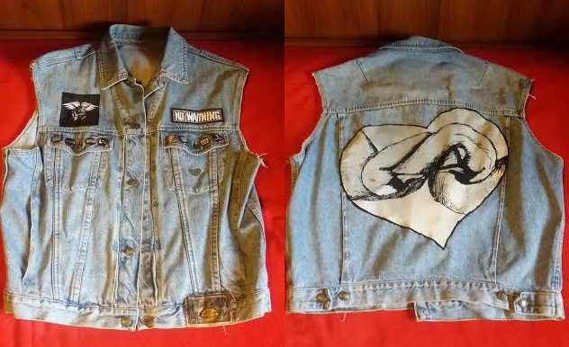 Punk jackets diy with heart patch