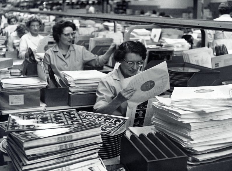 ladies at work assembling vinyls